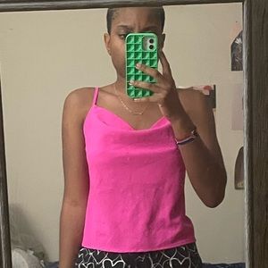 pink cowl neck cami